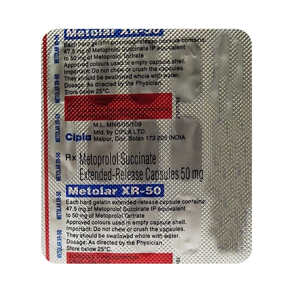 Metolar XR 50 Tablet  - Prescription Required