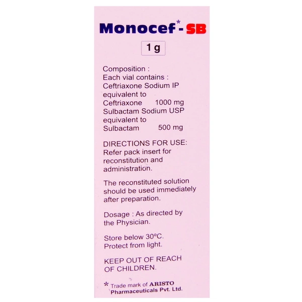 Monocef-SB 1g Injection  - Prescription Required