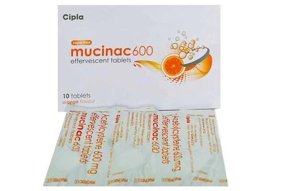 Mucinac 600 Effervescent Tablet Orange Sugar Free - Prescription Required