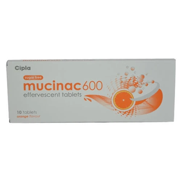Mucinac 600 Effervescent Tablet Orange Sugar Free - Prescription Required