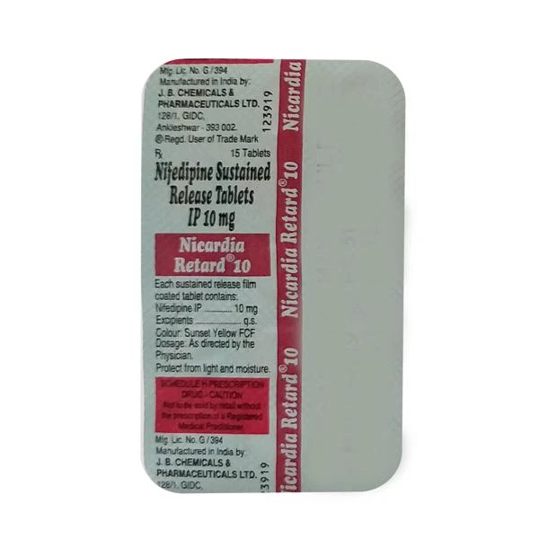 Nicardia Retard 10 Tablet  - Prescription Required