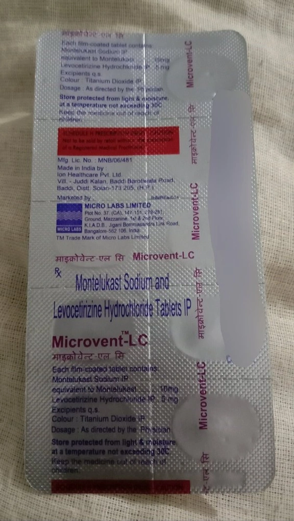 Microvent LC 5mg/10mg Tablet  - Prescription Required