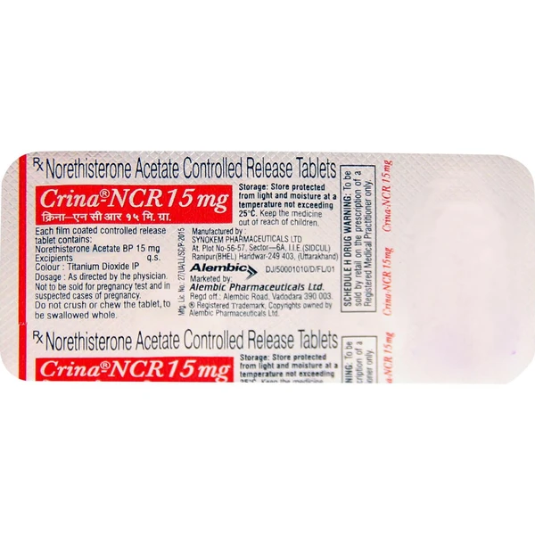 Crina-NCR 15mg Tablet  - Prescription Required