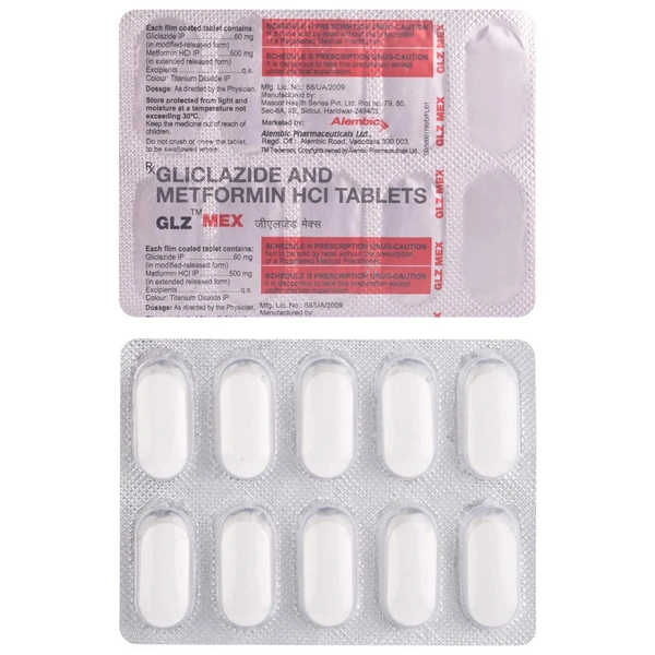 GLZ MEX 30mg/500mg Tablet  - Prescription Required