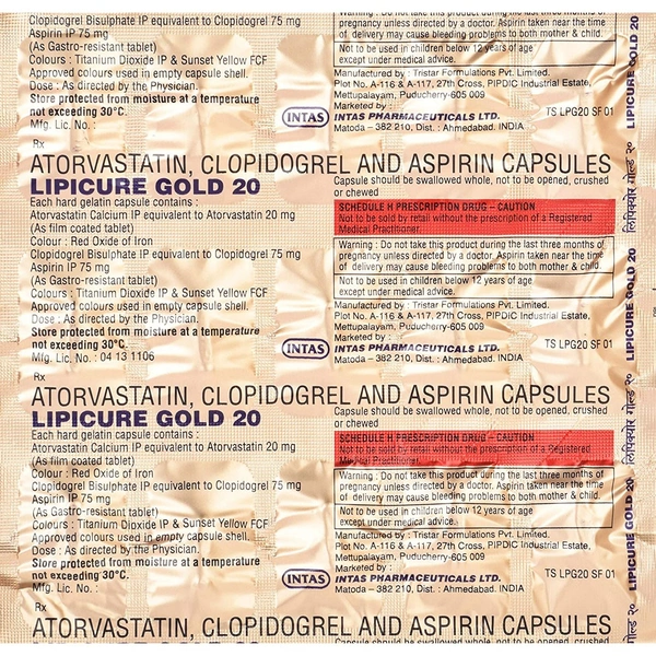 Lipicure Gold 20 Capsule  - Prescription Required