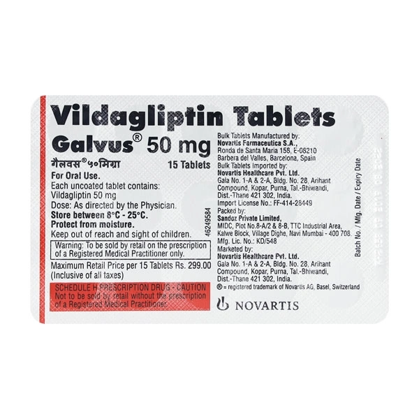 VIDAGLIPTIN 50MG TAB 1*15