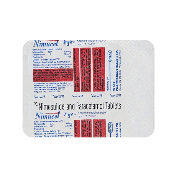 Nimucet 100mg/325mg Tablet  - Prescription Required