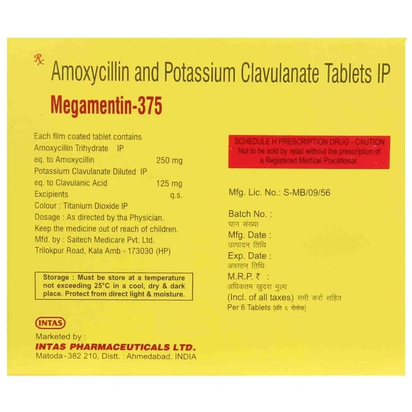 Megamentin 250mg/125mg Tablet  - Prescription Required