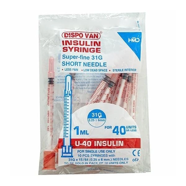 Insulin Syringe 1ml - Pack of 10