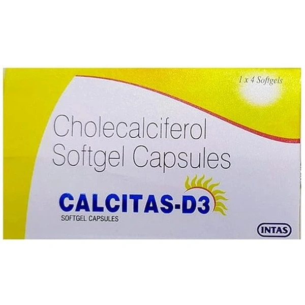 Calcitas D3 Capsules (Pack of 10 Strips)