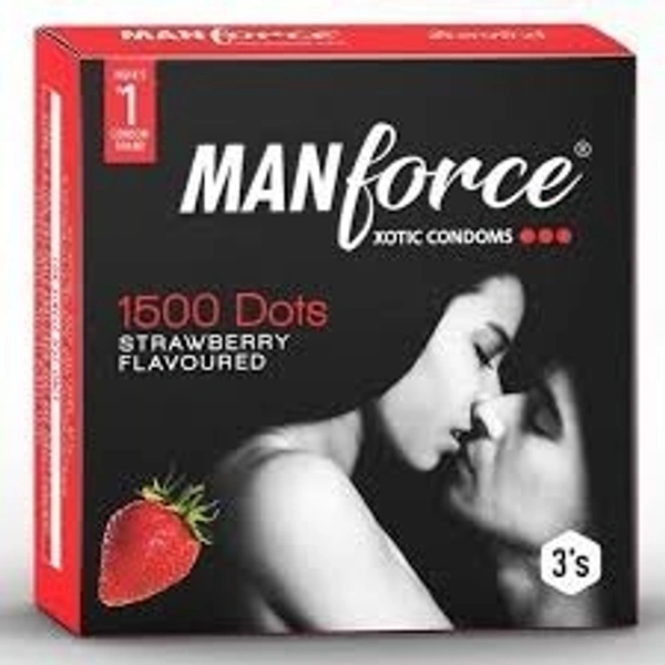 Manforce Xotic Strawberry Condoms 3pc Pack - Pack of 2