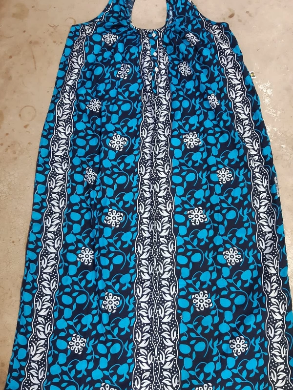 Cotton Sleeveless Nighty - FREE , Red blu green