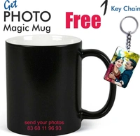 Personalized/Customized Coffee Black Magic Mug Gift Personalized Mug for Valentine Day or Special Occasion, ( 1 Key Chain Free)Imprint Gift.67%off - Black  White, 3.2 Inches, Gulafsha Future Retail