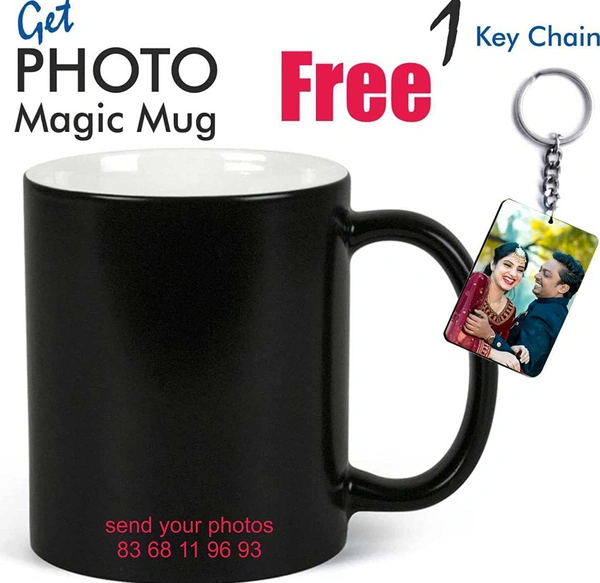 Personalized/Customized Coffee Black Magic Mug Gift Personalized Mug for Valentine Day or Special Occasion, ( 1 Key Chain Free)Imprint Gift.67%off - Black  White, 3.2 Inches, Gulafsha Future Retail