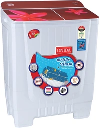 Onida ONIDA 8 kg Cuff and Collar Wash, Designer Glass Lid 5 Star Semi Automatic Top Load Red, White - 8 kg, White