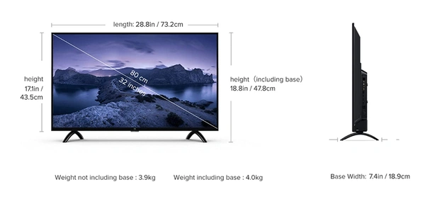 Mi 80 cm (32 inches) HD Ready Android Smart LED TV 4A PRO | L32M5-AL (Black) - 32