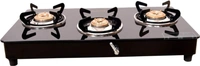 Butterfly Smart Glass 3 Burner Gas Stove, Black, Manual - 60 x 29 x 11 Centimeters, Black