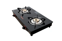 Butterfly Smart Glass Top 2 Burner Gas Stove, Black - 60 x 29 x 11 Centimeters, Black