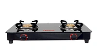 Butterfly Smart Glass Top 2 Burner Gas Stove, Black - 60 x 29 x 11 Centimeters, Black