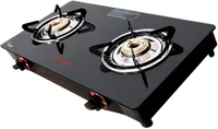 Butterfly Smart Glass Top 2 Burner Gas Stove, Black - 60 x 29 x 11 Centimeters, Black