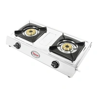 Butterfly Smart Stainless Steel 2 Burner Gas Stove, Manual Ignition, Sliver - 57 x 30.8 x 8.5 Centimeters, Silver