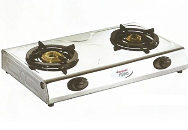 Butterfly Rhino Stainless Steel 2 Burner LPG Gas Stove, Silver - 66.9 x 39.4 x 8.7 Centimeters, Silver