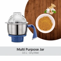 Preethi  Preethi Blue Leaf Diamond mixer grinder, 750 watt, 3 jars & Flexi Lid (Blue/ White) - 750, White and Blue