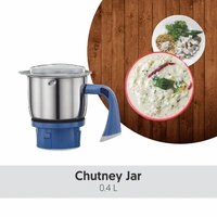 Preethi  Preethi Blue Leaf Diamond mixer grinder, 750 watt, 3 jars & Flexi Lid (Blue/ White) - 750, White and Blue