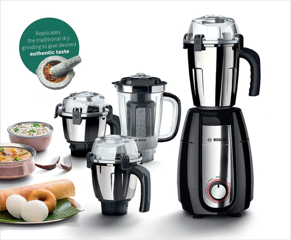 Bosch Appliances TrueMixx Pro Mixer Grinder, 750W, 4 Jars, Black - 750 Watts, Black
