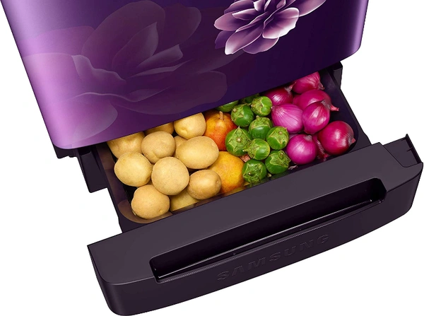 Samsung 198 L 4 Star Inverter Direct-Cool Single Door Refrigerator (RR21T2H2XCR/HL, Camellia Purple, Base Stand with Drawer) - 198 Litres, Camellia Purple