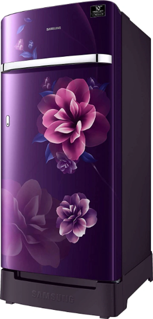 Samsung 198 L 4 Star Inverter Direct-Cool Single Door Refrigerator (RR21T2H2XCR/HL, Camellia Purple, Base Stand with Drawer) - 198 Litres, Camellia Purple