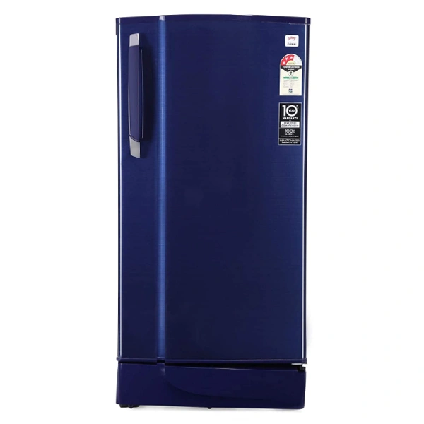 Godrej  Godrej 190 L 3 Star Inverter Direct-Cool Single Door Refrigerator with Jumbo Vegetable Tray (RD 1903 EWHI 33 STL BL, Steel Blue, Inverter Compressor) - 190 Litres, Blue