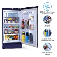 Godrej  Godrej 190 L 3 Star Inverter Direct-Cool Single Door Refrigerator with Jumbo Vegetable Tray (RD 1903 EWHI 33 STL BL, Steel Blue, Inverter Compressor) - 190 Litres, Blue