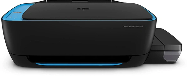HP Ink Tank 419 WiFi Colour Printer, Scanner and Copier for Home/Office, High Capacity Tank (15,000 Black and 8000 Colour), Low Cost per Page (10p for B/W and 20p for Colour), Borderless Print - 419, Black