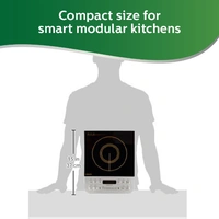 Philips Viva Collection HD4928/01 2100-Watt Induction Cooktop (Black) - 2100 Watt, Black