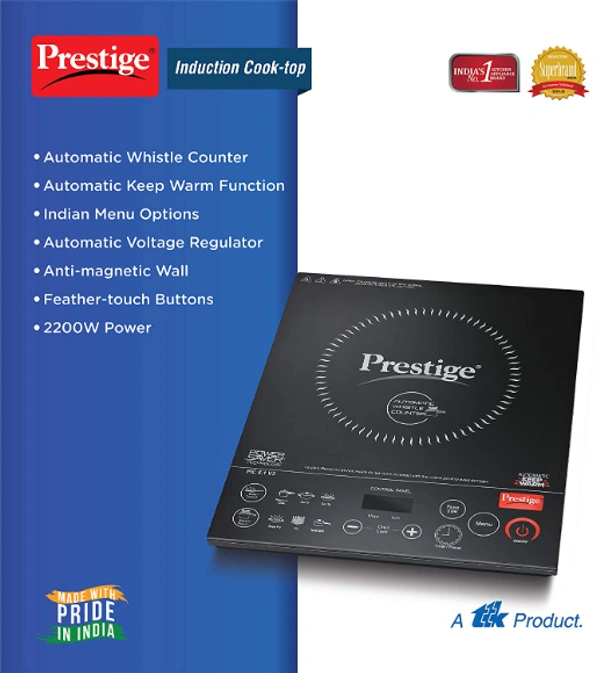 Prestige Induction Cooktop Pic 6.1 V3 2200 Watts - Black - 2200 Watts, Black