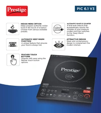 Prestige Induction Cooktop Pic 6.1 V3 2200 Watts - Black - 2200 Watts, Black