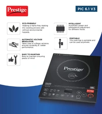 Prestige Induction Cooktop Pic 6.1 V3 2200 Watts - Black - 2200 Watts, Black