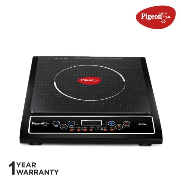 Pigeon Cruise 1800 watt Induction Cooktop (12303) with Touch Button, Induction Stove comes with 7 Preset Menus and Auto-Shut Off features (Black) - 1800 Watts, Black