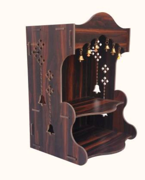 Ethnic Wall Art Wooden Craft with Jingles - Brown