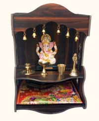 Ethnic Wall Art Wooden Craft with Jingles - Brown