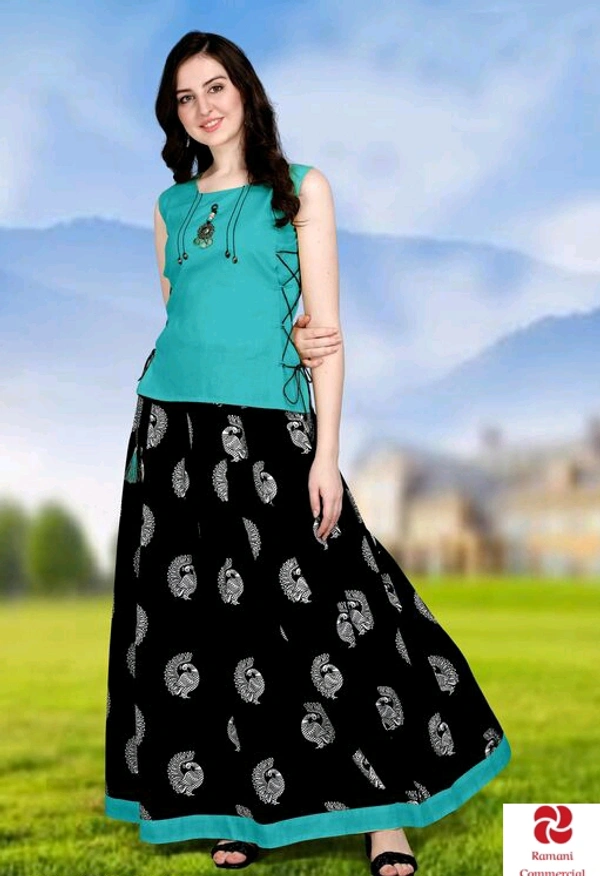 Classy Partywear Women Ethnic Skirts and Tops - All Size, Blue, Red, Green, Orange