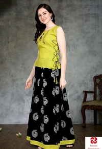 Classy Partywear Women Ethnic Skirts and Tops - All Size, Blue, Red, Green, Orange