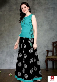 Classy Partywear Women Ethnic Skirts and Tops - All Size, Blue, Red, Green, Orange
