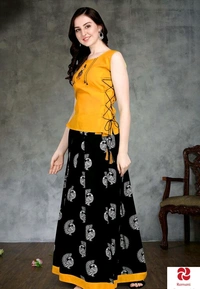 Classy Partywear Women Ethnic Skirts and Tops - All Size, Blue, Red, Green, Orange