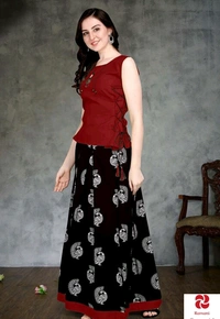 Classy Partywear Women Ethnic Skirts and Tops - All Size, Blue, Red, Green, Orange