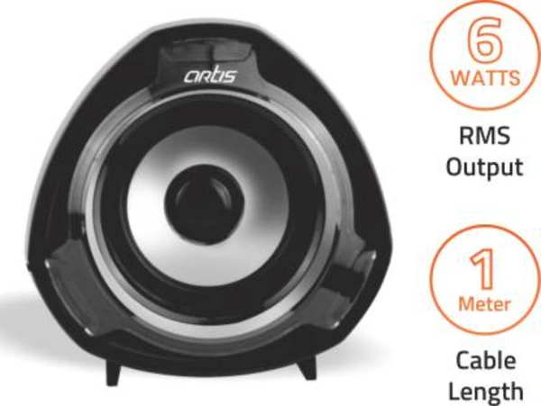 Artis S9 2.0 USB Multimedia Speakers Portable Laptop/Desktop Speaker  (Black, 2.0 Channel) - 22.8 cm x 11 cm x 11 cm