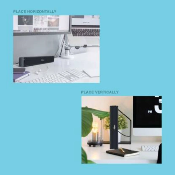 Fingers F2.0 6 W Laptop/Desktop Speaker  (Black, 2.0 Channel) - 31 cm x 6 cm x 6 cm, Black