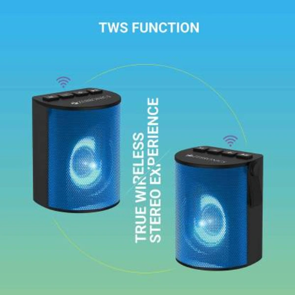 Zebronics ZEB-BELLOW 3 W Bluetooth Speaker  (Blue, Mono Channel) - 6.6 cm x 8.6 cm x 6 cm, Blue