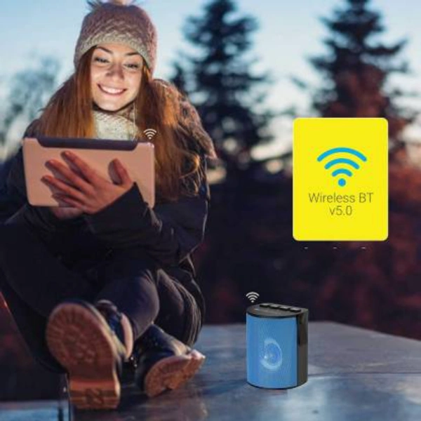 Zebronics ZEB-BELLOW 3 W Bluetooth Speaker  (Blue, Mono Channel) - 6.6 cm x 8.6 cm x 6 cm, Blue